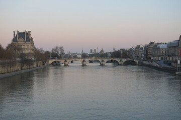 Fototapeta premium The bridge of Paris. march 2021, Paris.
