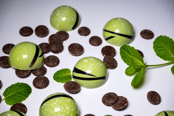 multicolored beautifully decorated handmade candies with fillings