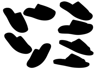 Slippers for women and men in the set.