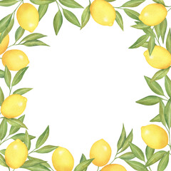 Watercolor Lemon Frame