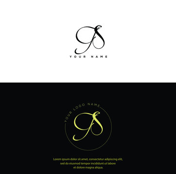  JS JS I S IS Initial letter handwriting and signature logo. Beauty vector initial logo .Fashion, boutique, floral and botanical	