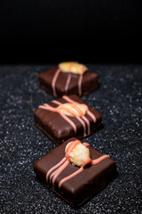multicolored beautifully decorated handmade candies with fillings