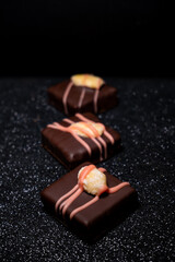 multicolored beautifully decorated handmade candies with fillings