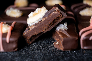 multicolored beautifully decorated handmade candies with fillings