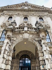 the facade of a building