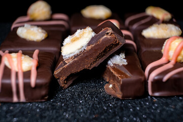 multicolored beautifully decorated handmade candies with fillings