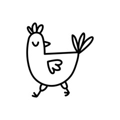 Chicken hand drawn outline doodle icon. Vector sketch illustration for print, web, mobile and infographics
