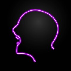 Man shouting neon sign, modern glowing banner design, colorful trend of modern design on black background. Vector illustration.