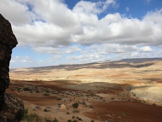 Destroyed abandoned farms in the old mountain heights
