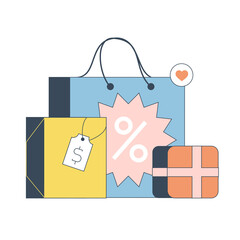 Set of analytical illustration elements rollup, case, magnifier, documents, pie chart. illustration for web page, banner, application