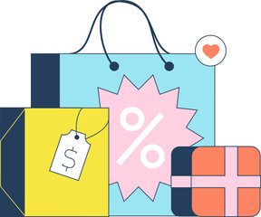 Set of analytical illustration elements rollup, case, magnifier, documents, pie chart. Vector illustration for web page, banner, application