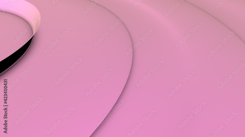 Poster pink circular 3d abstract background. rendering an image.