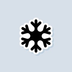Obraz premium Snowflake sticker. Snowflake logo. Christmas and winter theme. Vector on isolated white background. EPS 10