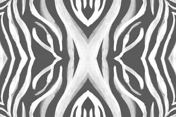 Seamless Zebra Repeat. Abstract African Texture. Watercolour Zoo Print. Gray Wildlife Wallpaper. Black Zebra Stripes. Abstract Animal Design. Watercolour Tiger Skin. Seamless Zebra Pattern.
