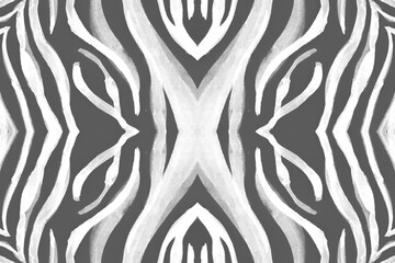 Seamless Zebra Repeat. Abstract African Texture. Watercolour Zoo Print. Gray Wildlife Wallpaper. Black Zebra Stripes. Abstract Animal Design. Watercolour Tiger Skin. Seamless Zebra Pattern.