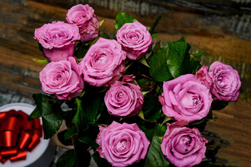 bouquet of pink roses