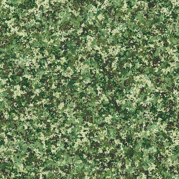 Seamless pixel camouflage. Summer forest colors. Twelve shades of green.