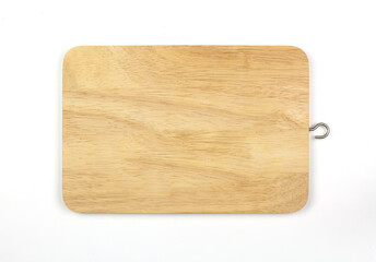 Cutting board made of wood isolated on white background.
