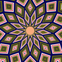 Multicolor mandala with geometric patterns. abstract background. 