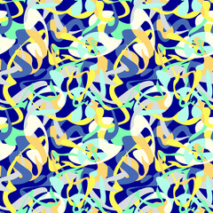 Seamless abstract urban pattern with creative vector wave shapes
