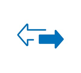 Transfer arrows outline icon. linear style sign for mobile concept and web design. Left right arrows simple line vector icon. Symbol, logo illustration.