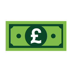 Pound flat icon sign vector. Paper money symbol isolated on white background, Business graphic illustration