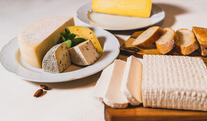 Homemade goat cheese served for breakfast