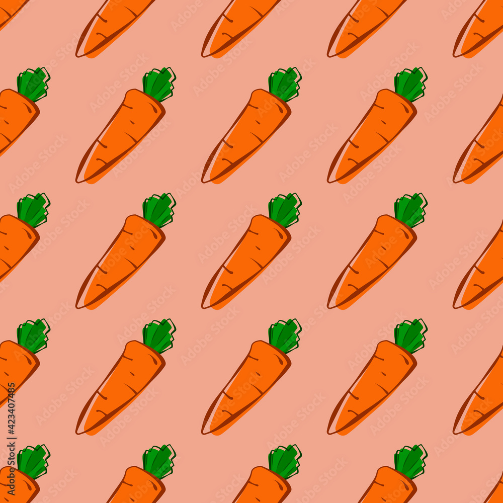 Poster carrots wallpaper pattern. vector carrots pattern.