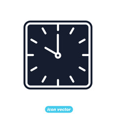 clock time icon. clock time symbol template for graphic and web design collection logo vector illustration