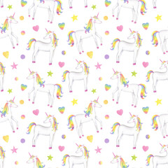 Watercolor Unicorn Pattern