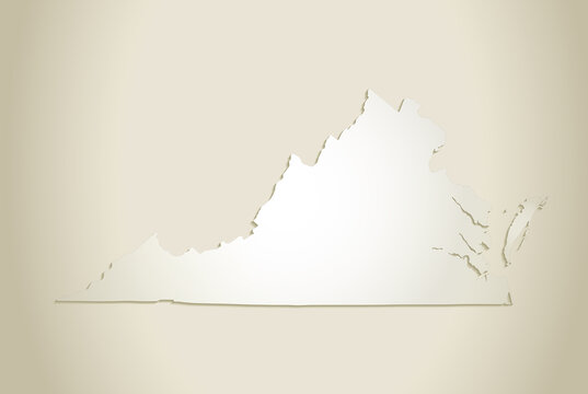 Virginia Map, Old Paper Background Blank