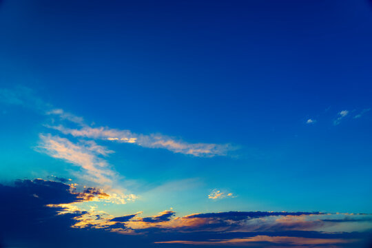 Beautiful blue sunset as background