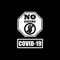 No face mask no entry sign isolated on dark background