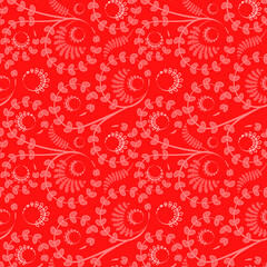 Seamless texture, pattern on a square background - flowers and leaves. Styling.