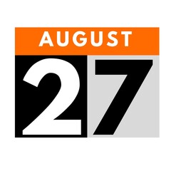 August 27 . flat daily calendar icon .date ,day, month .calendar for the month of August