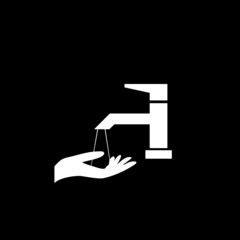 Hand wash icon isolated on dark background