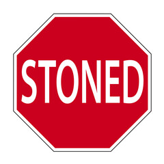 Stoned-Road sign