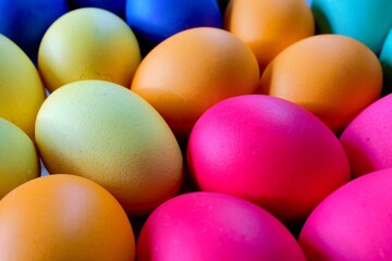 painted easter eggs on a plate