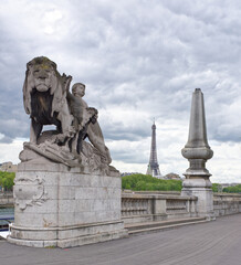 Bridge Alexander lll. Llion statue was produced by Georges Gardet who was born in 1863