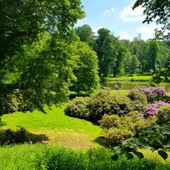 Castle garden with river