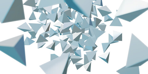 Abstract triangle Glossy geometric background 3d illustration