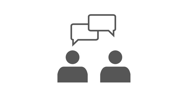 Talking icon. Illustration of two people having a convertation