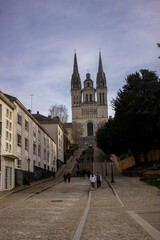 Fototapeta na wymiar beautiful view of the sights of the city of Angers in France