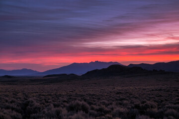 Red sunrise over Blanca Peak in the San Luis Valley, southern Colorado, USA