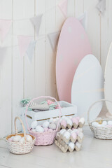 easter eggs in a basket