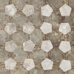 pentagonal mosaic background on stone marble texture
