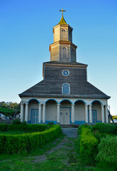 Exterior of Nercón Church, Chiloé Island, Chile