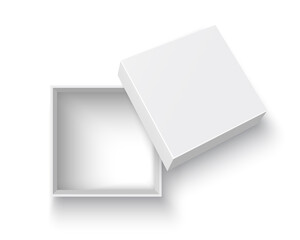 White open box. Package. Vector illustration.