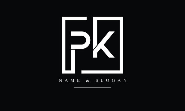 PK, KP, P, K abstract letters logo monogram