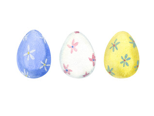 Watercolor clip art. Eggs. Decor for Easter.
